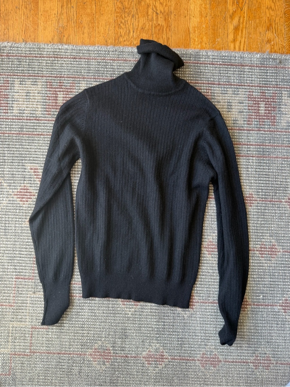 Vintage cashmere silk black turtleneck